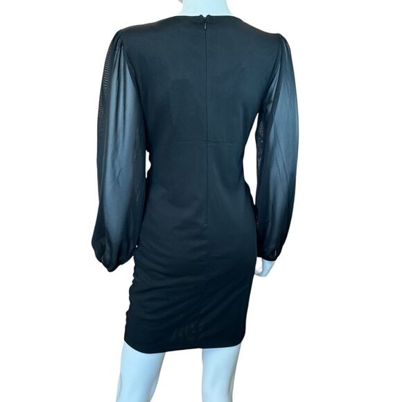 New ~ STELLA LUCE ~ V-Neck Ruched Sheath Dress Size L Fall ** Winter - Picture 3 of 5